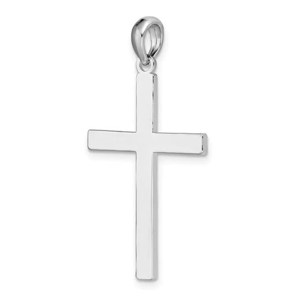 De-Ani Sterling Silver Rhodium-Plated Polished Latin Cross Pendant